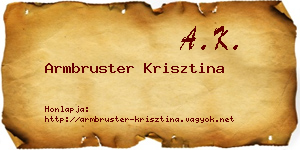 Armbruster Krisztina névjegykártya